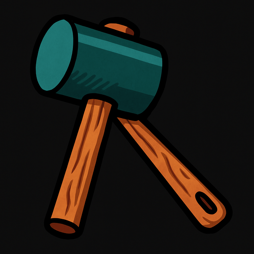 Rubber mallet.
In-Game asset.  2d.  High contrast.  No shadows