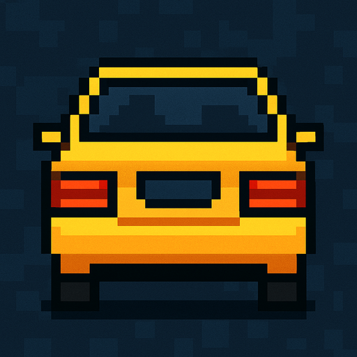 arkası dönük sarı bir araba ekle pixel şeklinde.
In-Game asset.  2d.  High contrast.  No shadows