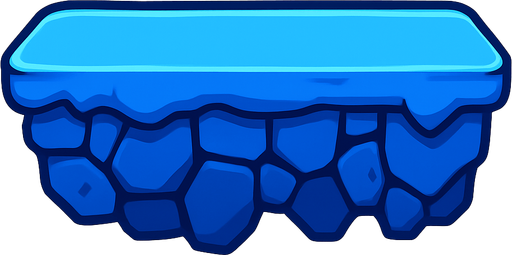 blue platform.
In-Game asset.  2d.  High contrast.  No shadows