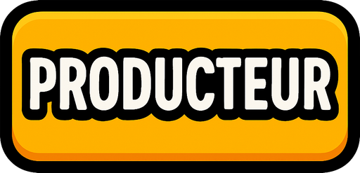 PRODUCTEUR BUTTON.
In-Game asset.  2d.  High contrast.  No shadows