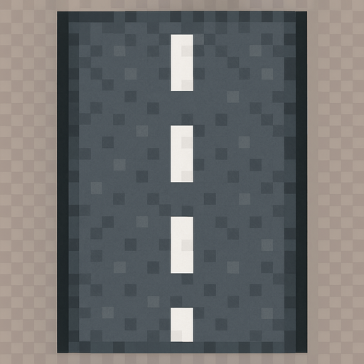 Road tile 2d pixilated topdown.
In-Game asset.  2d.  High contrast.  No shadows