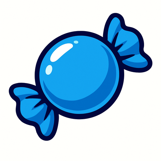 blue candy.
In-Game asset.  2d.  High contrast.  No shadows