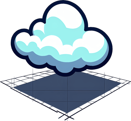 2d cartoon cloud, side view, game asset Single Game Texture. In-Game asset. 2d. Blank background. High contrast. No shadows.