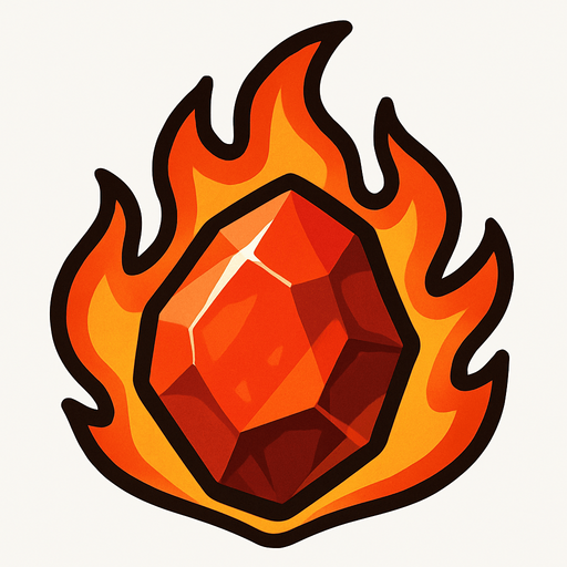 Pierre élément feu.
In-Game asset.  2d.  High contrast.  No shadows