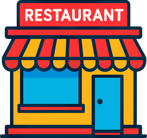 restaurant shop.
In-Game asset.  High contrast.  No shadows