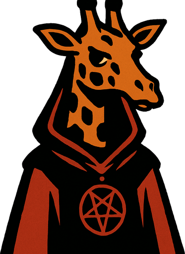 cultist girrafe.
In-Game asset.  2d.  High contrast.  No shadows