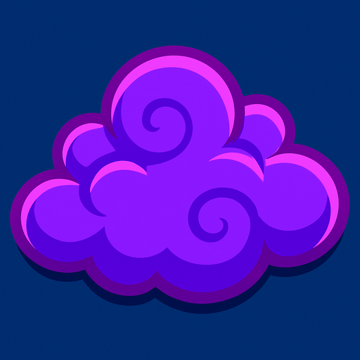 cloud purple.
In-Game asset.  2d.  High contrast.  No shadows