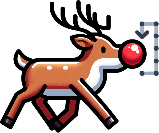 Profil view of a cute little santa's reindeer with a red nose, walking in the right direction. no background . no floor. In-Game asset. 2d. Blank background. High contrast. No shadows.