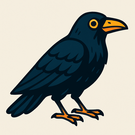 Crow.
In-Game asset.  2d.  High contrast.  No shadows