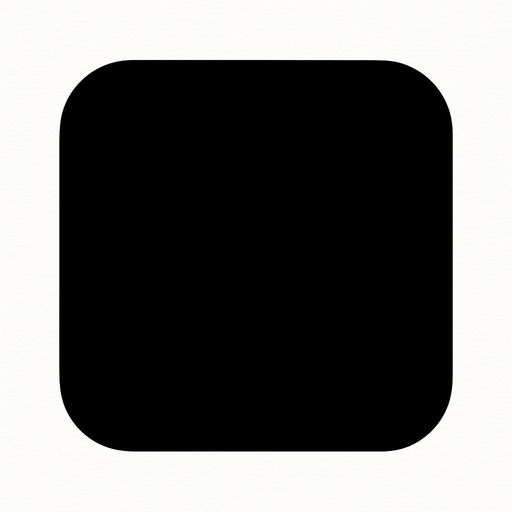 Cuadrado con los bordes redondeado negro.
In-Game asset.  2d.  High contrast.  No shadows