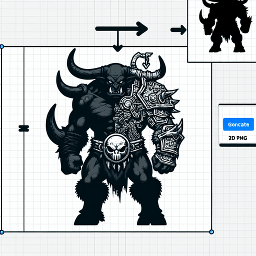 2d png black fanta bull orc anger taunt.
Single Game Texture.  In-Game asset.  2d.  Blank background.  High contrast.  No shadows