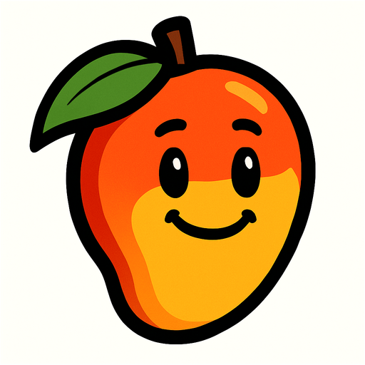 Mango with face.
In-Game asset.  2d.  High contrast.  No shadows
