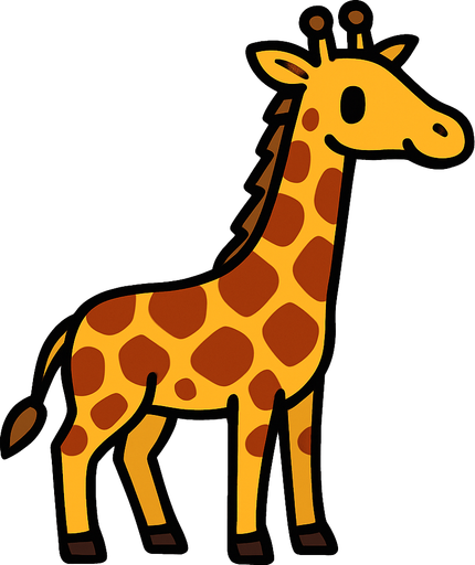 Giraffe.
In-Game asset.  2d.  High contrast.  No shadows
