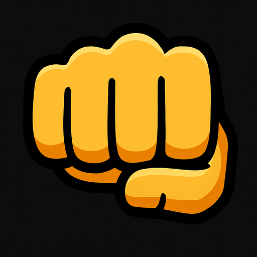 Yumruk işareti.
In-Game asset.  2d.  High contrast.  No shadows