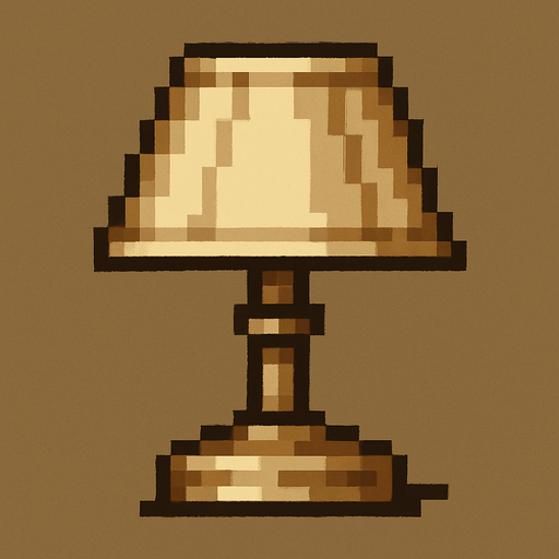 Un velador con base muy simple, sin lampara, tipo pixel art meta slug.
In-Game asset.  2d.  High contrast.  No shadows