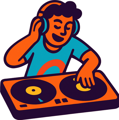 DJ ritmico.
In-Game asset.  2d.  High contrast.  No shadows
