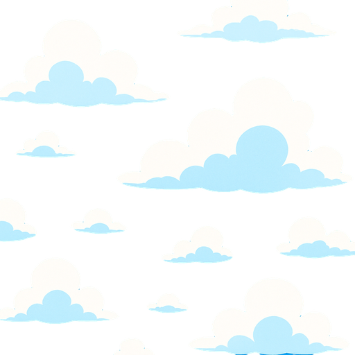 Fond d'écran ciel avec nuages.
In-Game asset.  2d.  High contrast.  No shadows