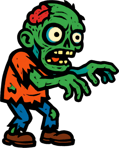 zombie.
In-Game asset.  2d.  High contrast.  No shadows