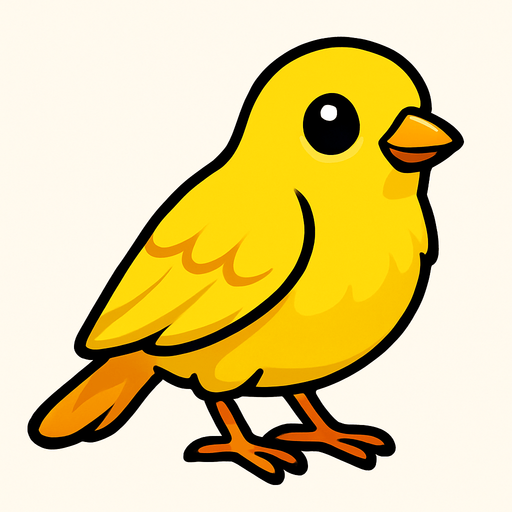 A very sweet yellow canary bird.
In-Game asset.  2d.  High contrast.  No shadows
