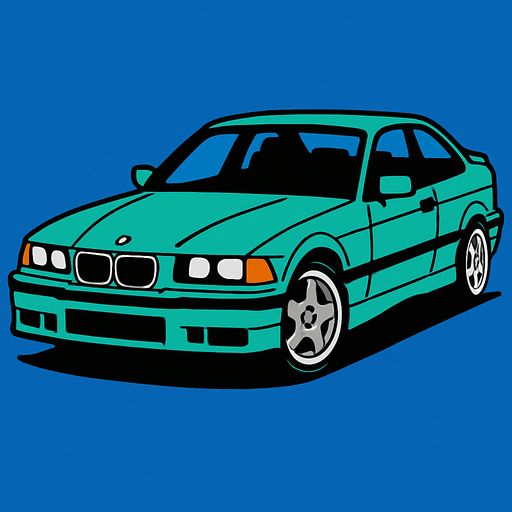 BMW e36.
In-Game asset.  2d.  High contrast.  No shadows