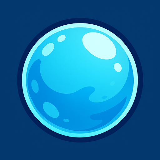 Water bubble ball.
In-Game asset.  2d.  High contrast.  No shadows