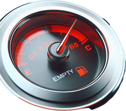 Red fuelindicator gauge