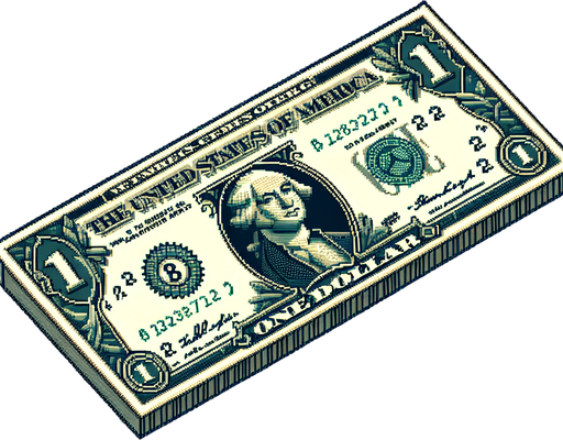 Dollar bill. Perspective.
video game sprite