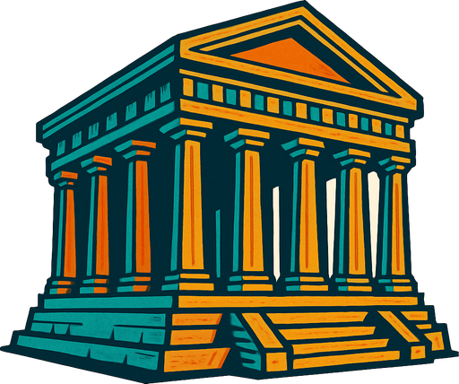 Greek Temple.
In-Game asset.  2d.  High contrast.  No shadows