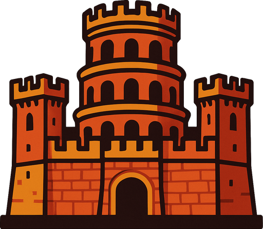 roma castle.
In-Game asset.  2d.  High contrast.  No shadows