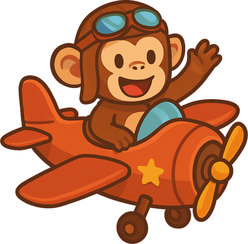 Add a monkey flying with plane.
In-Game asset.  2d.  No shadows