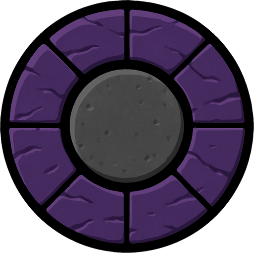 Make a circle of purple tiles whit a hole of cement