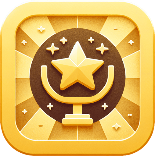 A square app store icon with rounded edges, designed for a WIN screen app. The icon features a simple trophy or star symbol in the center, glowing softly to signify achievement. The background is a gradient of gold to yellow, giving the icon a celebratory yet minimalistic look.
Single Game Texture. In-Game asset. 2d. Blank background. High contrast. No shadows.
