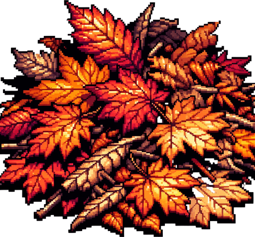pile of dead leaves.
video game sprite