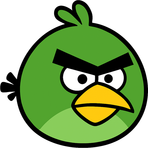 Yeşil angry birds olsun.
In-Game asset.  2d.  High contrast.  No shadows
