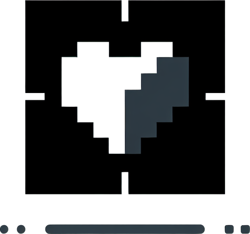 Heart icon.
Single Game Texture. In-Game asset. 2d. Blank background. High contrast. No shadows.