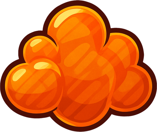 orange transparent cloud.
In-Game asset.  2d.  High contrast.  No shadows