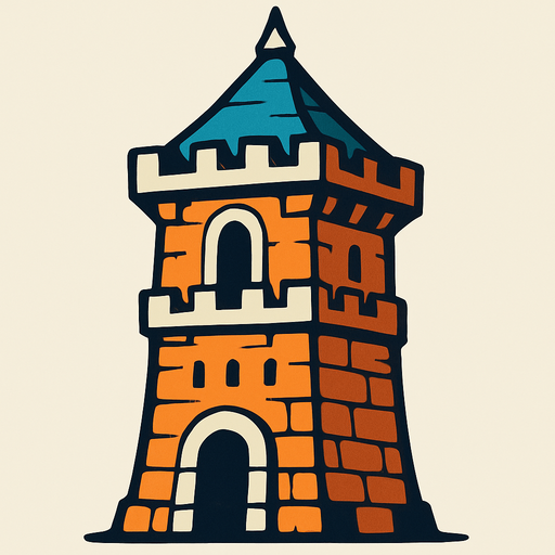 tower.
In-Game asset.  2d.  High contrast.  No shadows