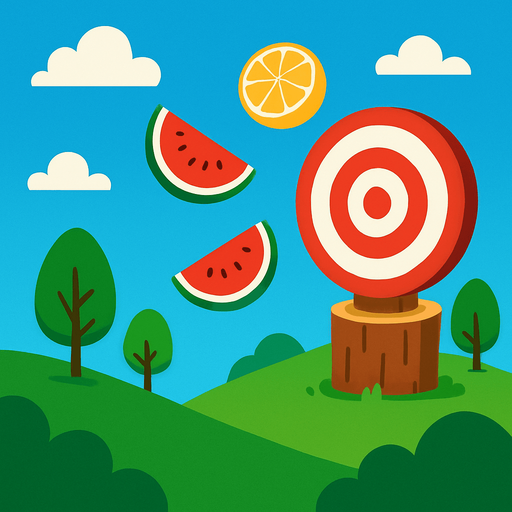 Fondo para un juego de fruit archer.
In-Game asset.  2d.  High contrast.  No shadows