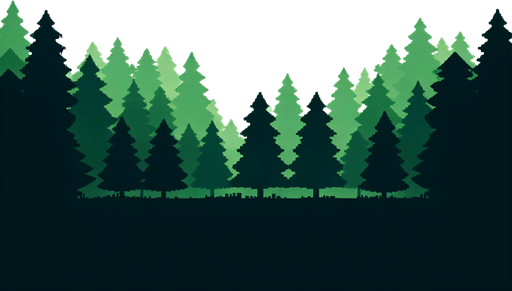 green theme forest by green tones to the sky , not to much detail just simple tree shadows trees has no details just shadowed green and shadowless places, beautiful view.
Single Game Texture.  In-Game asset.  2d.  Blank background.  High contrast.  No shadows