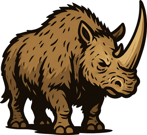 Wooly Rhino.
In-Game asset.  2d.  High contrast.  No shadows