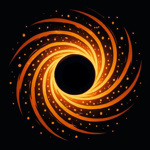 Karadelik vortex parçacık spiral.
In-Game asset.  2d.  High contrast.  No shadows