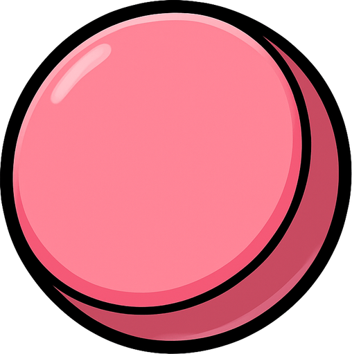 3d pembe daire.
In-Game asset.  2d.  High contrast.  No shadows