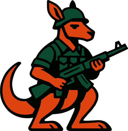 kangaroo soldier.
In-Game asset.  2d.  High contrast.  No shadows