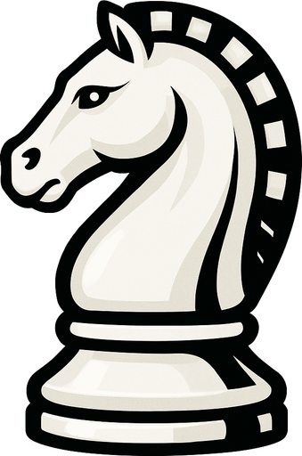beyaz satranç atı.
In-Game asset.  2d.  High contrast.  No shadows