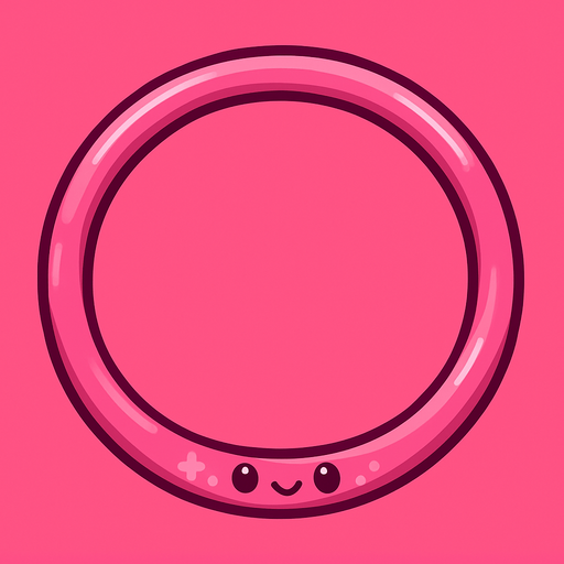 Cerceau de couleur rose mignon.
In-Game asset.  2d.  High contrast.  No shadows