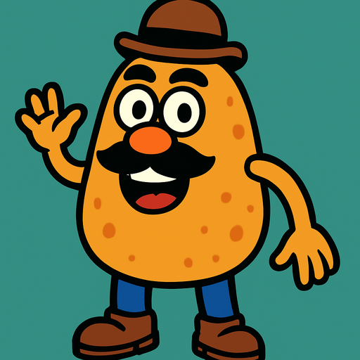 Mr patates human.
In-Game asset.  2d.  High contrast.  No shadows