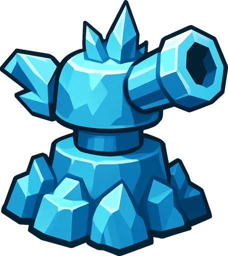 Ice turret.
In-Game asset.  2d.  High contrast.  No shadows