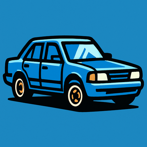 Make a car.
In-Game asset.  2d.  High contrast.  No shadows