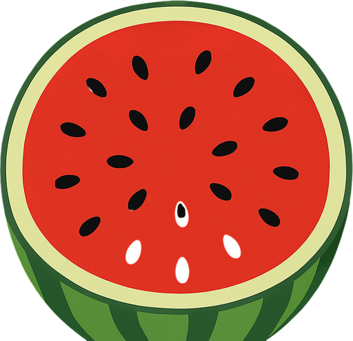 ortadan ikiye böl karpuzın içindeki kırmızı alan gözüksün