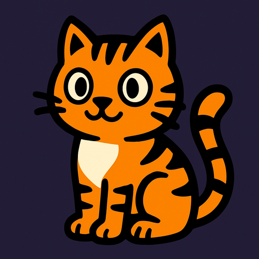 cat.
In-Game asset.  2d.  High contrast.  No shadows